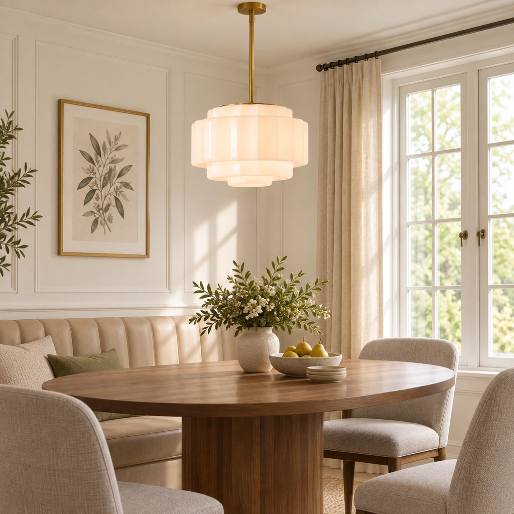 Iris Tiered Glass Pendant Light — scene