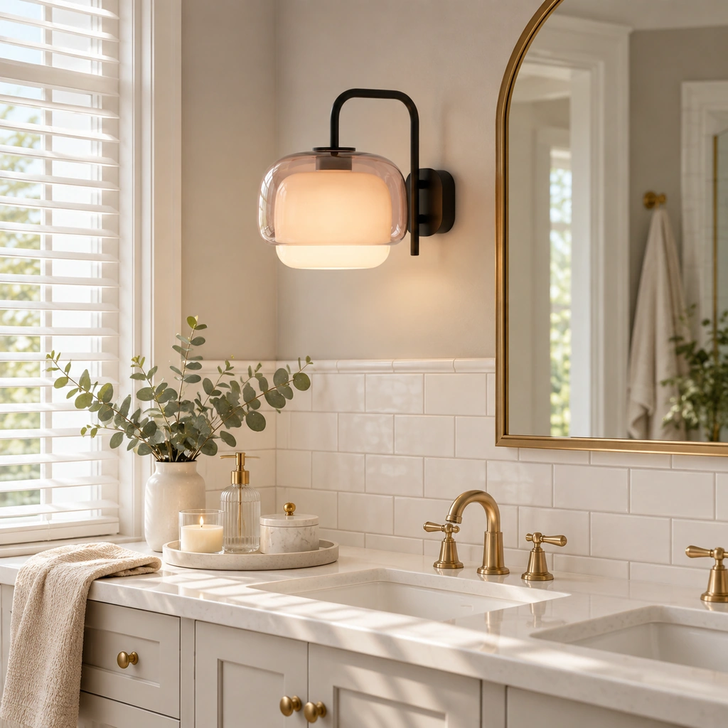 Sanae Round Glass Wall Sconce — scene