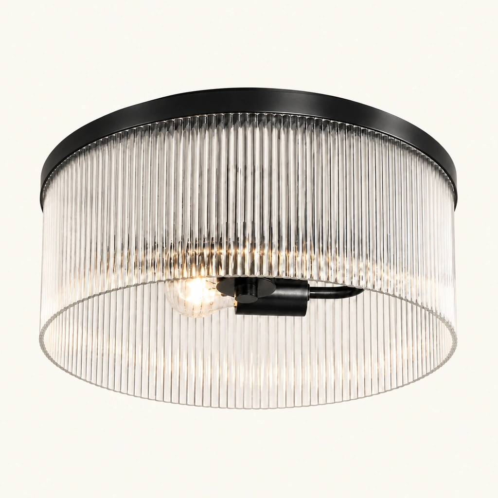 Vesper Ribbed Glass Flush Mount Light — sku
