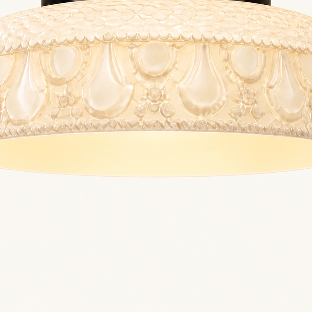 Jules Textured Glass Disc Ceiling Light — detail