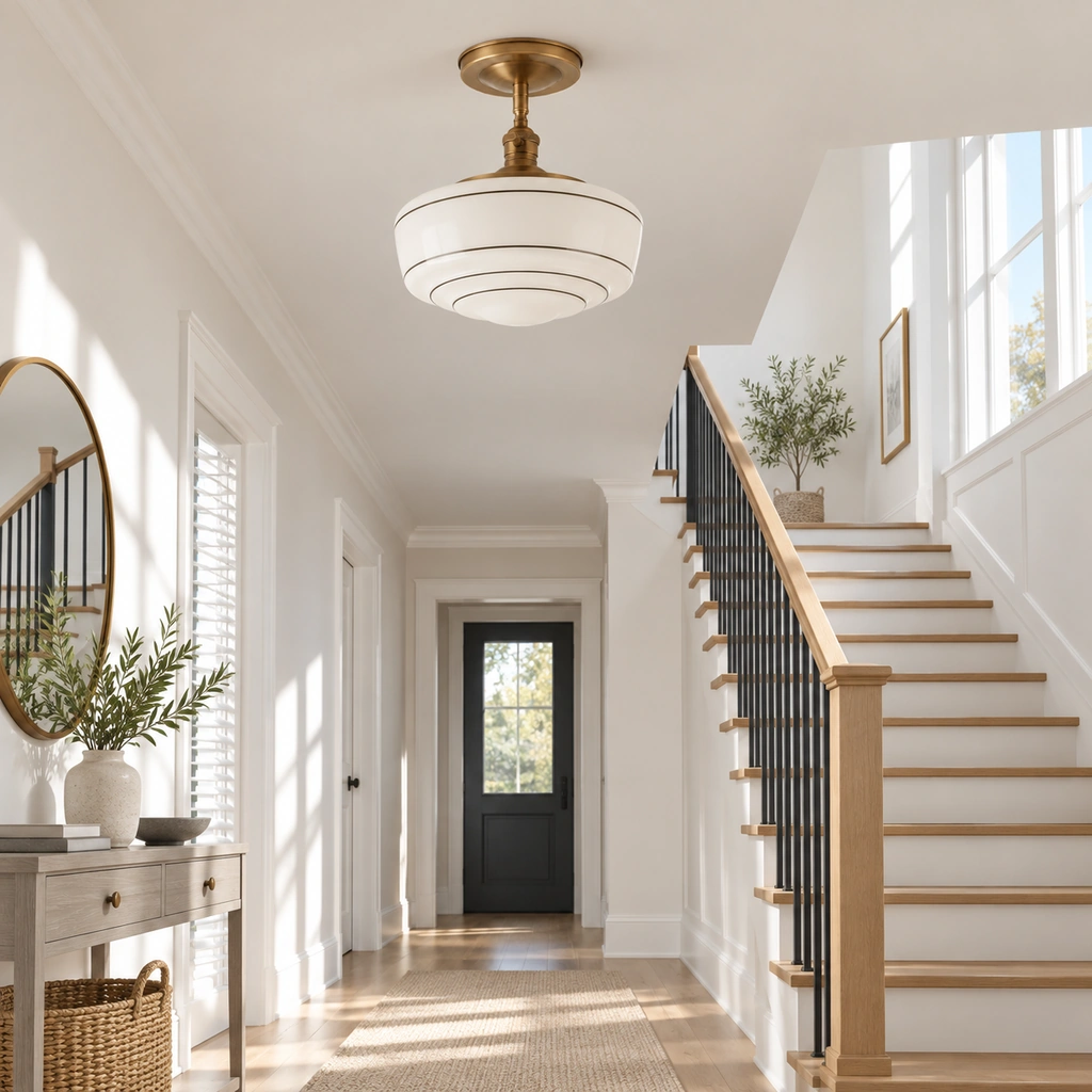 Talos Opal Glass Flush Mount Light — scene