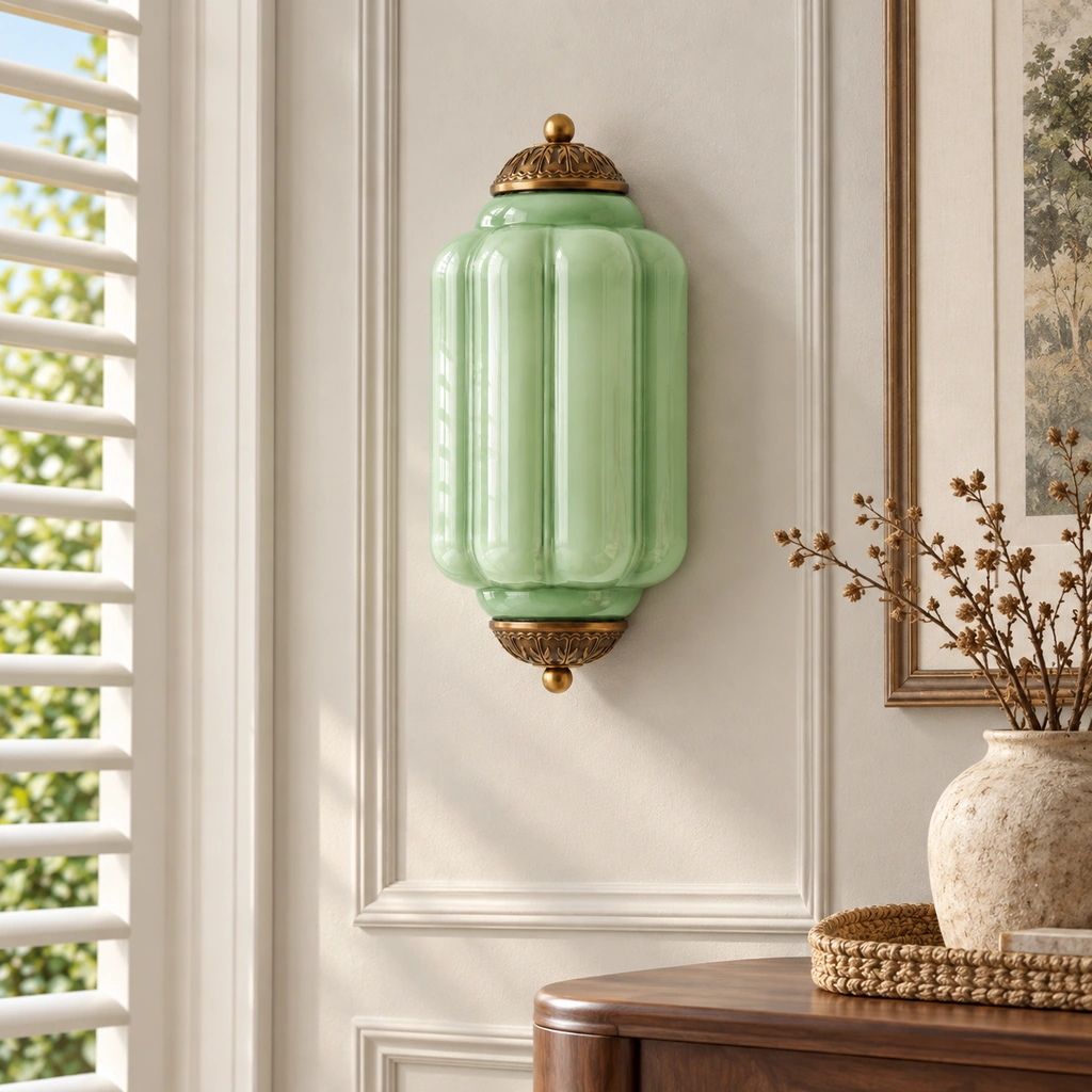 Lumi Eloise Ribbed Glass Wall Sconce — scene