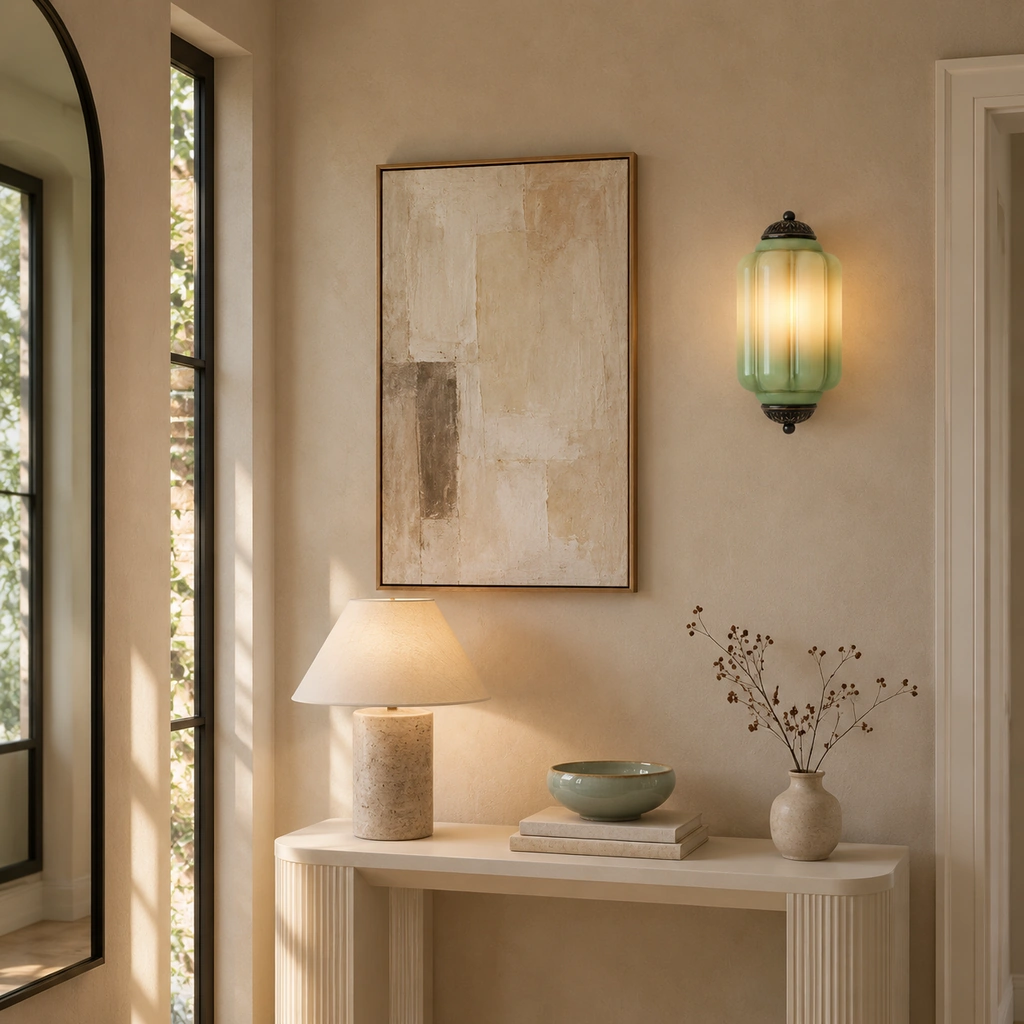 Lumi Eloise Ribbed Glass Wall Sconce — scene