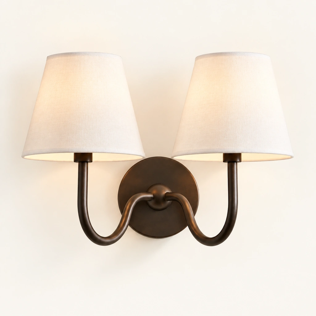 Tansy Linen Shade Wall Sconce — sku