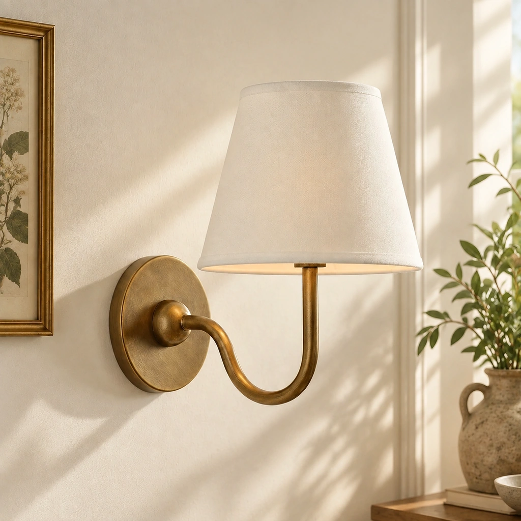 Tansy · Plain · Tumbled Brass · 1 light