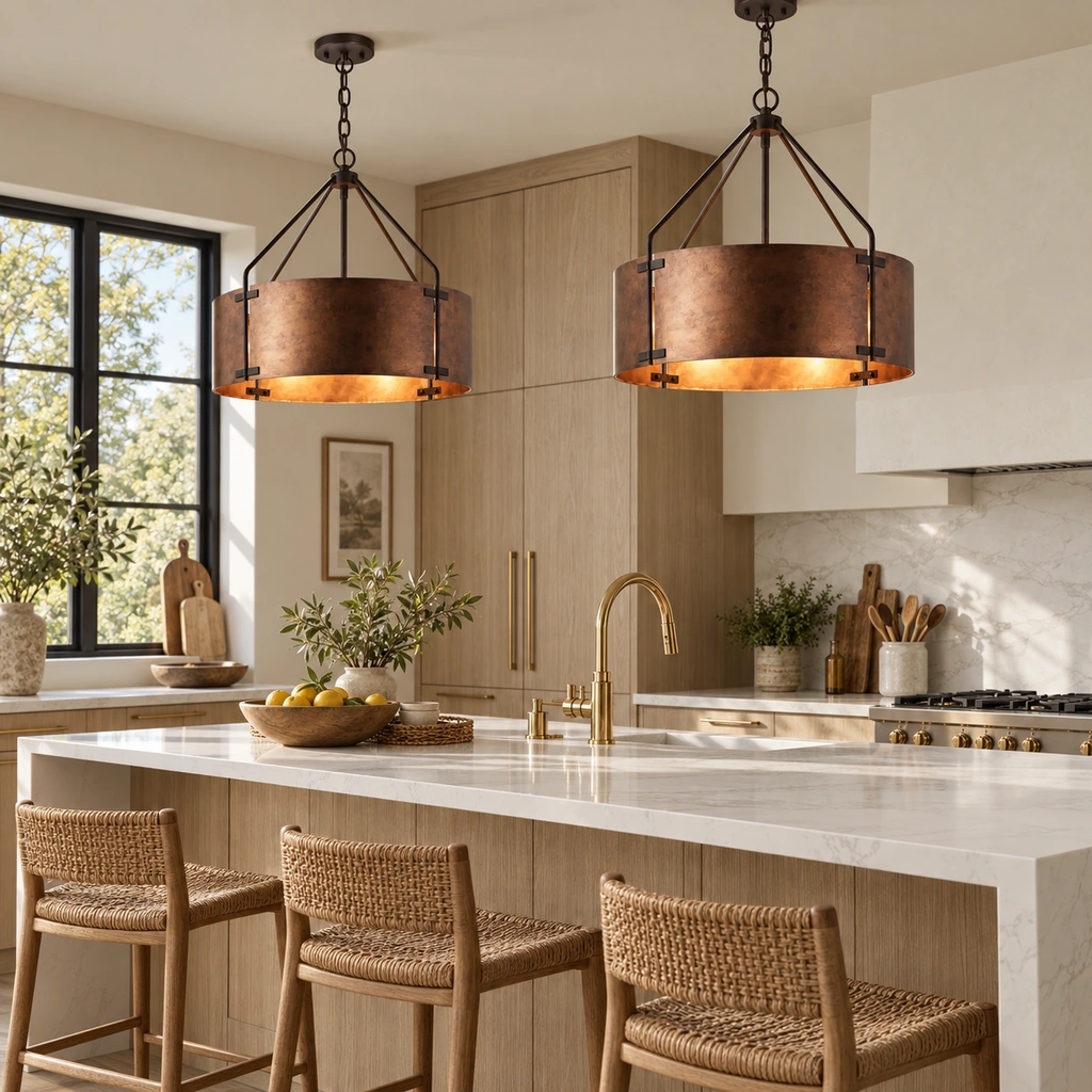 Ronan Metal Drum Pendant Light — scene