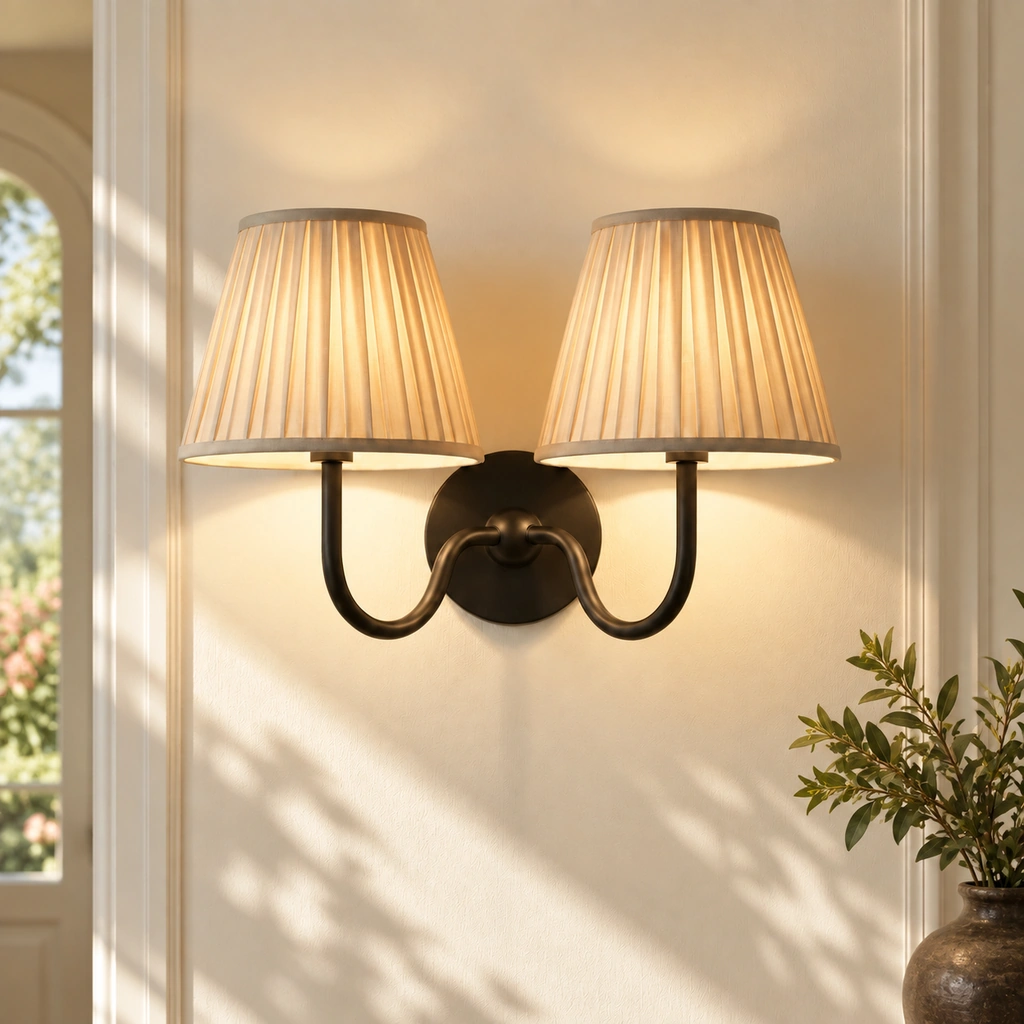 Tansy · Pleated · Antique Bronze · 2 lights