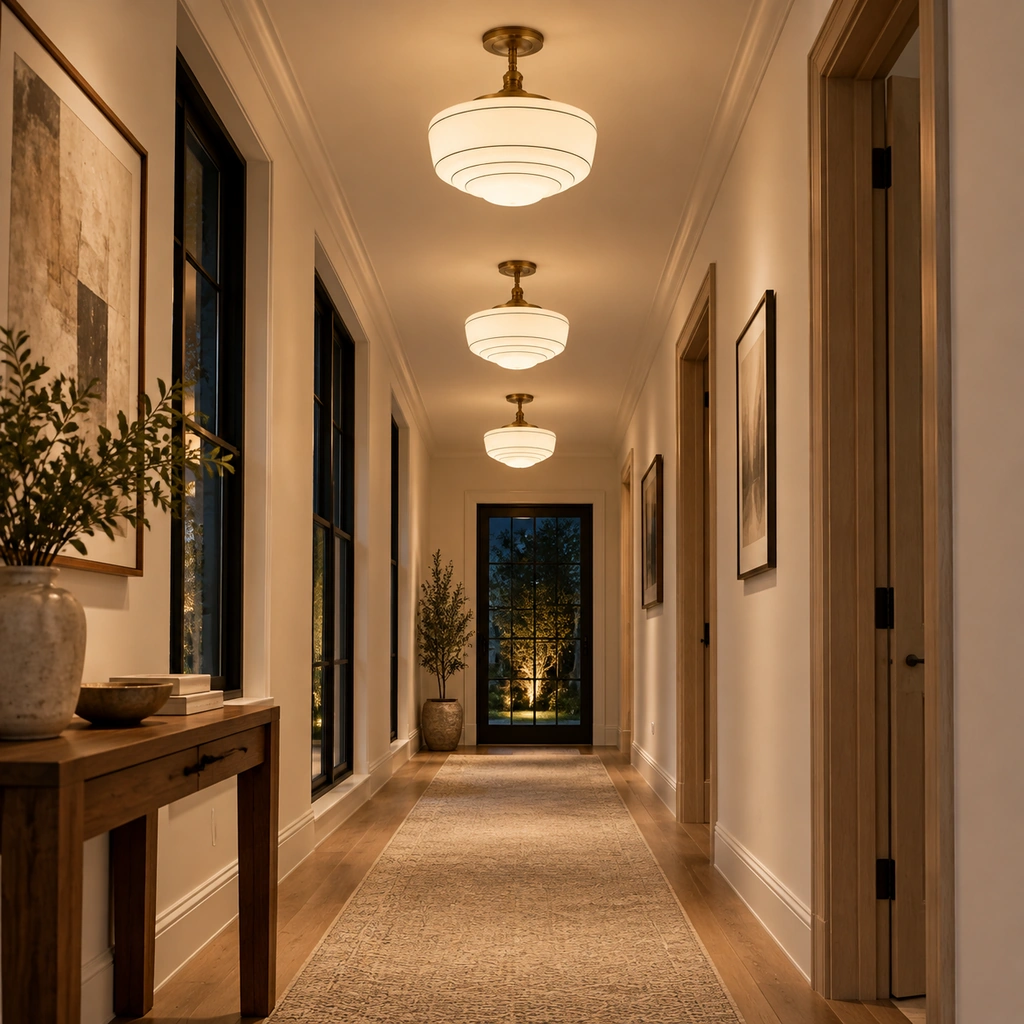 Talos Opal Glass Flush Mount Light — scene