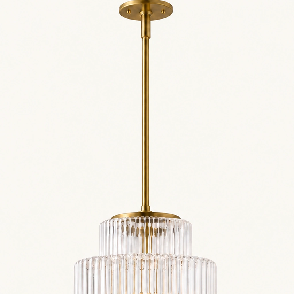 Iris Tiered Glass Pendant Light — detail