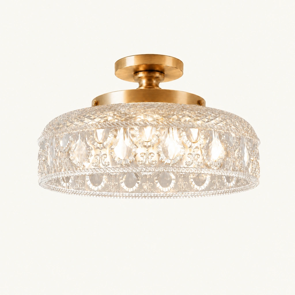 Jules Textured Glass Disc Ceiling Light — sku