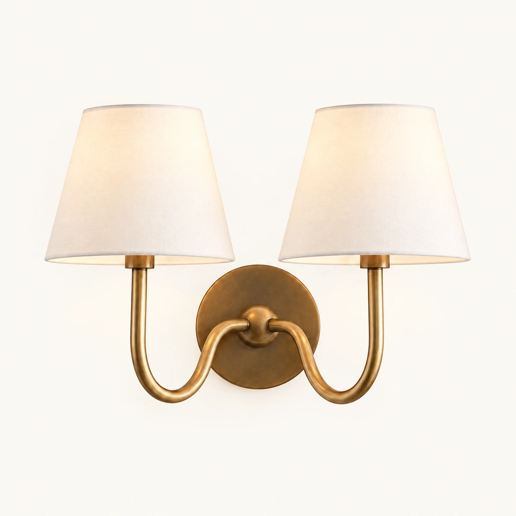 Tansy Linen Shade Wall Sconce — sku