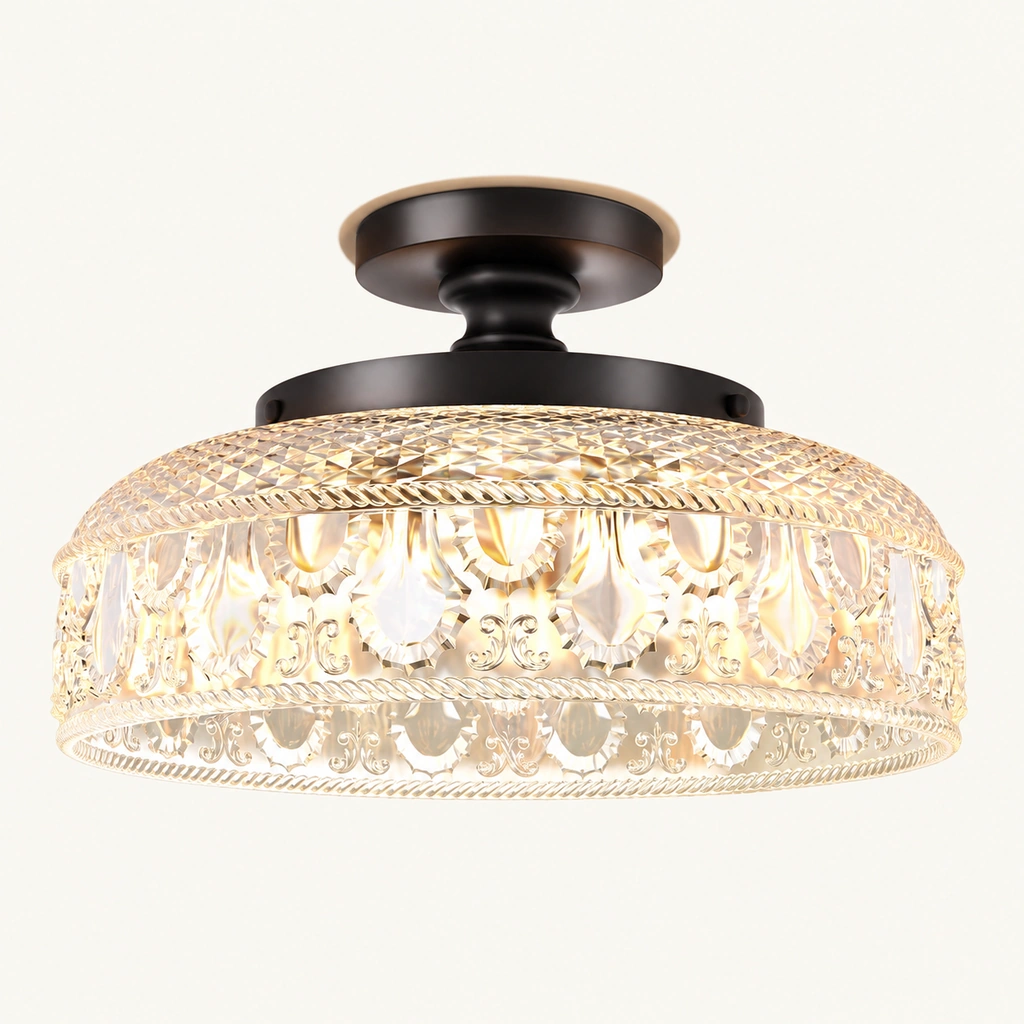 Jules Textured Glass Disc Ceiling Light — sku