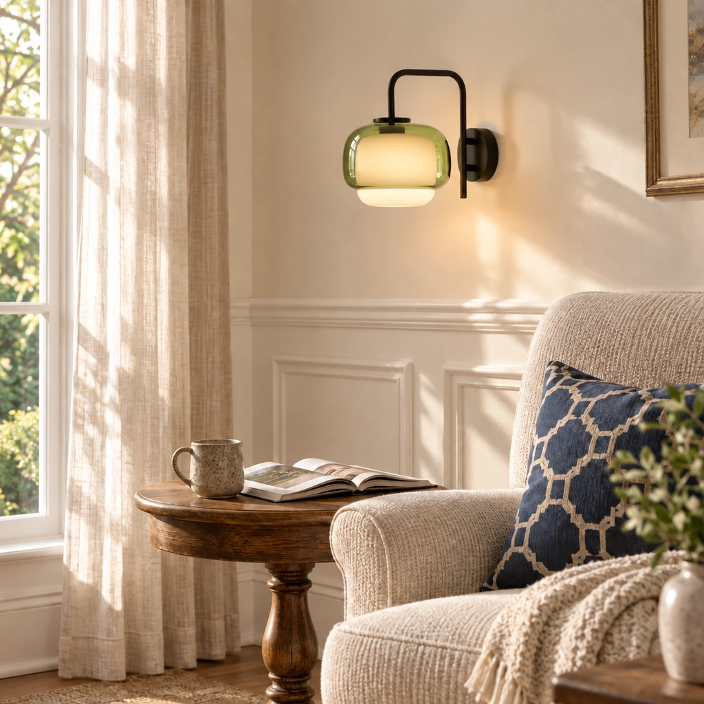 Sanae Round Glass Wall Sconce — scene