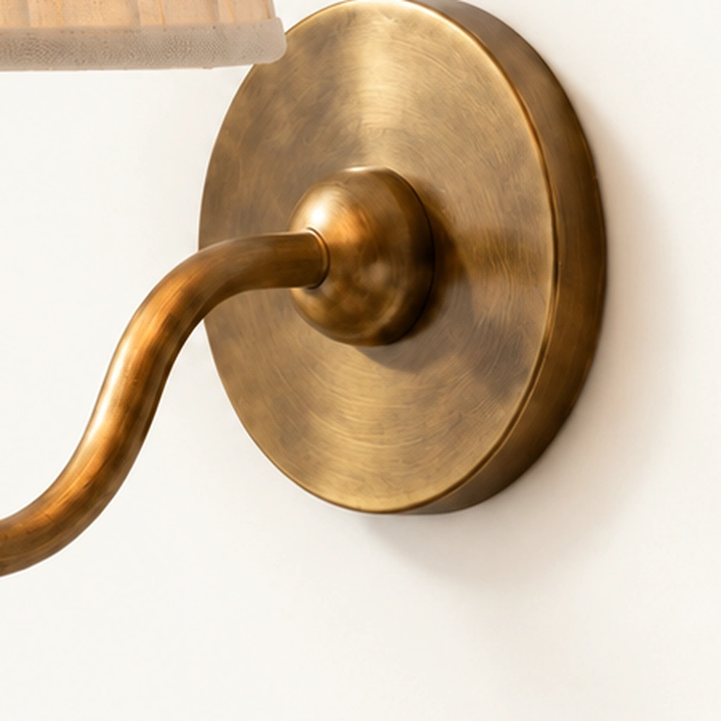 Tansy Linen Shade Wall Sconce — detail