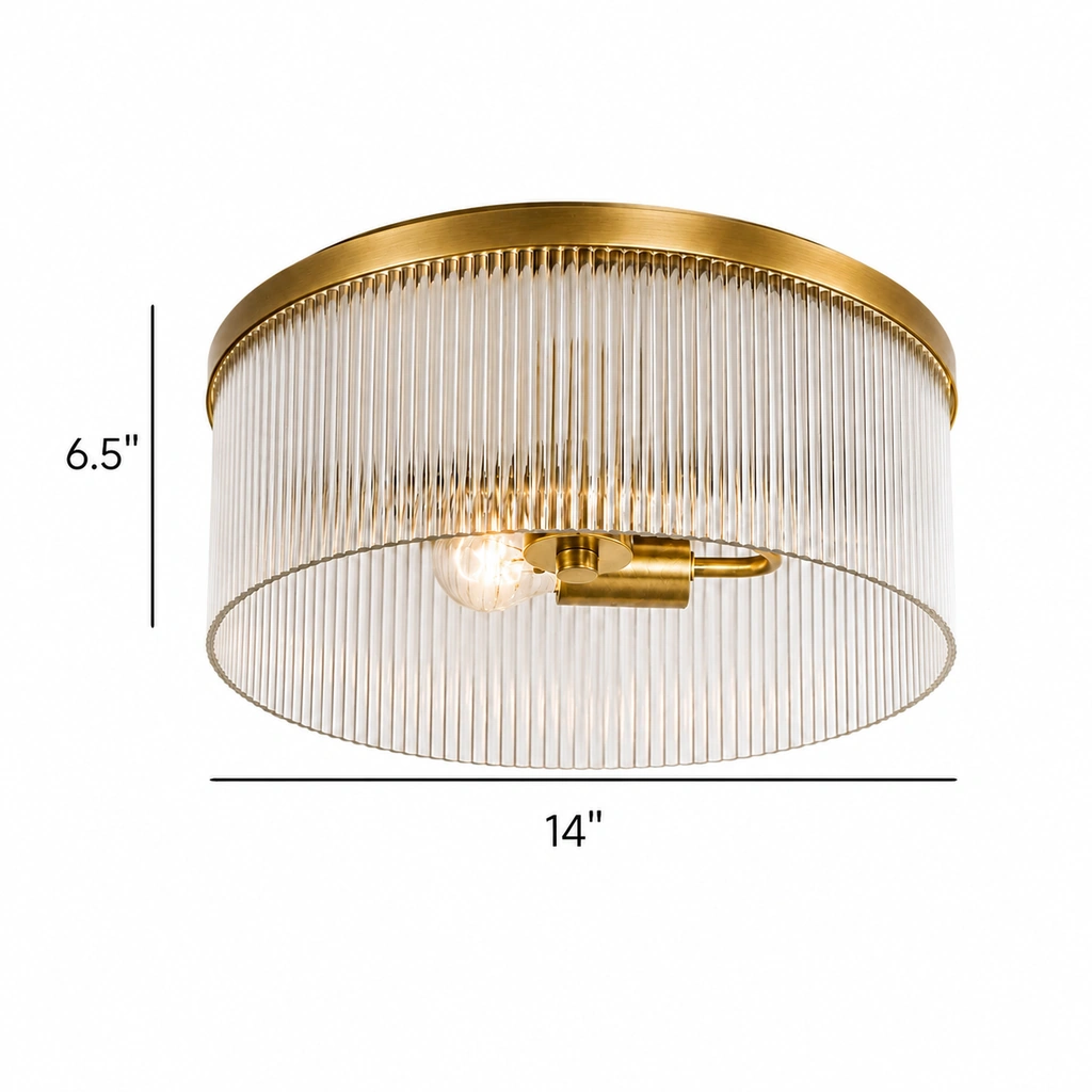 Vesper dimension drawing marked 14-inch diameter and 6.5-inch height