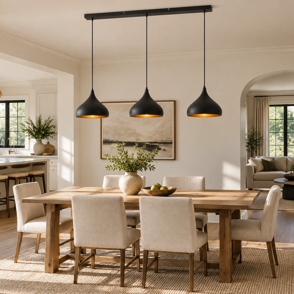 Elarionis pendant light in an open-plan dining interior