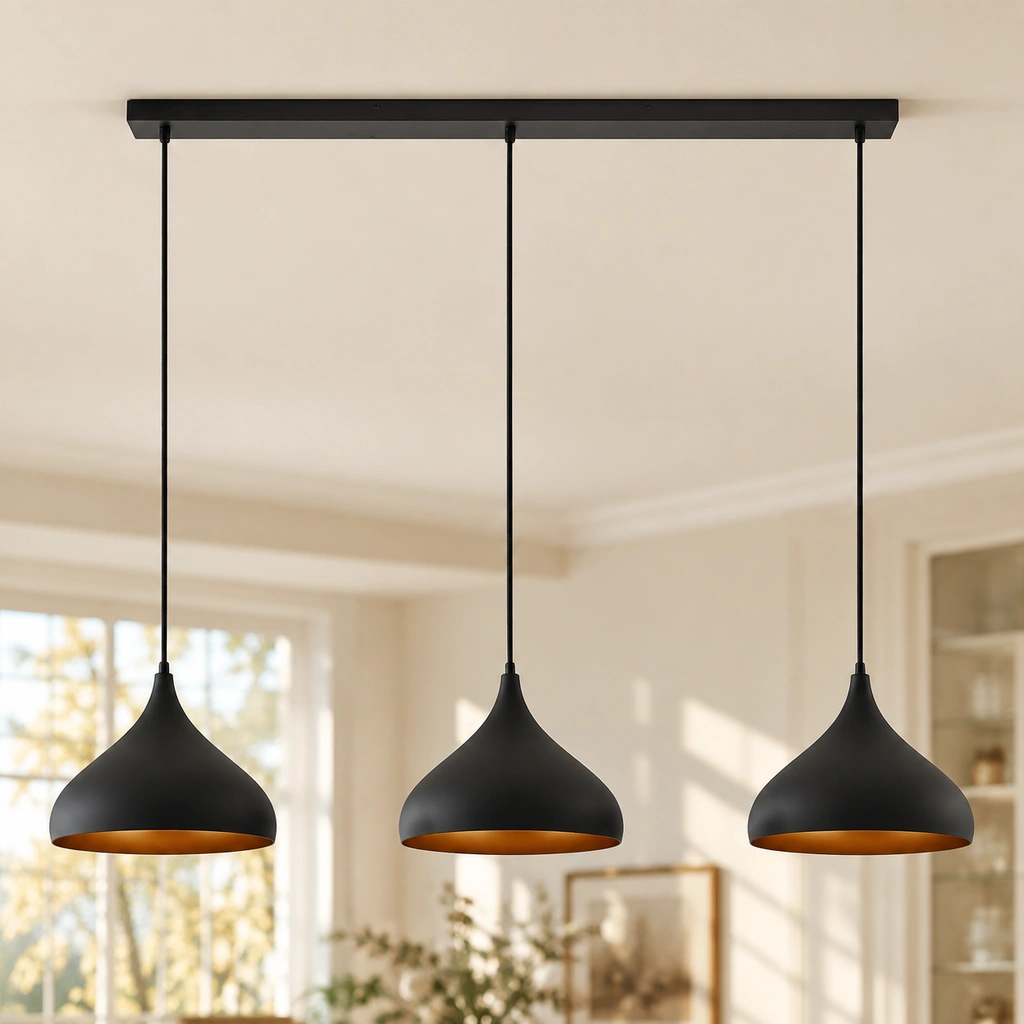 Elarionis black ceiling canopy mounted flush to the ceiling