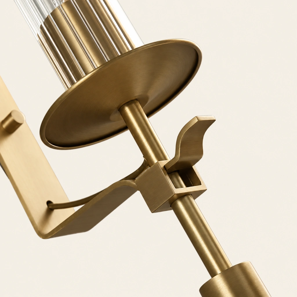 Brass socket cup and lower connection detail