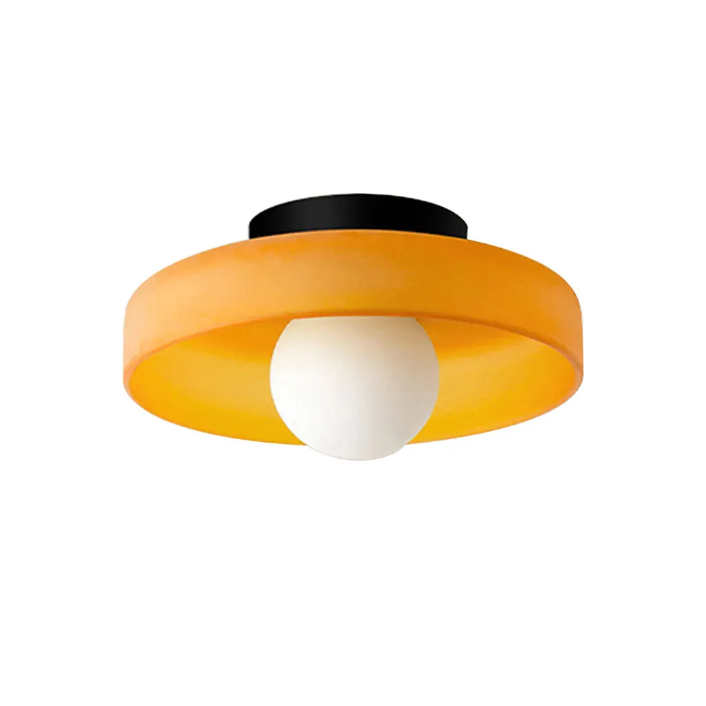 Plafoniera/Applique Lirael con disco in vetro colorato