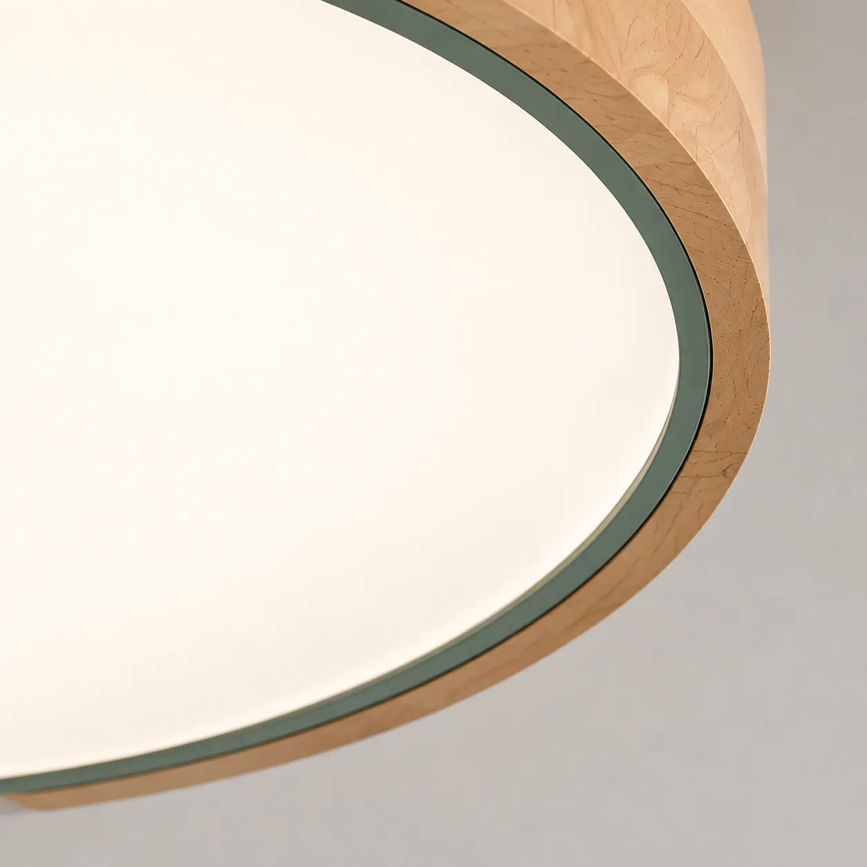 Gros plan sur le bord vert et le diffuseur blanc Apollo Macaron