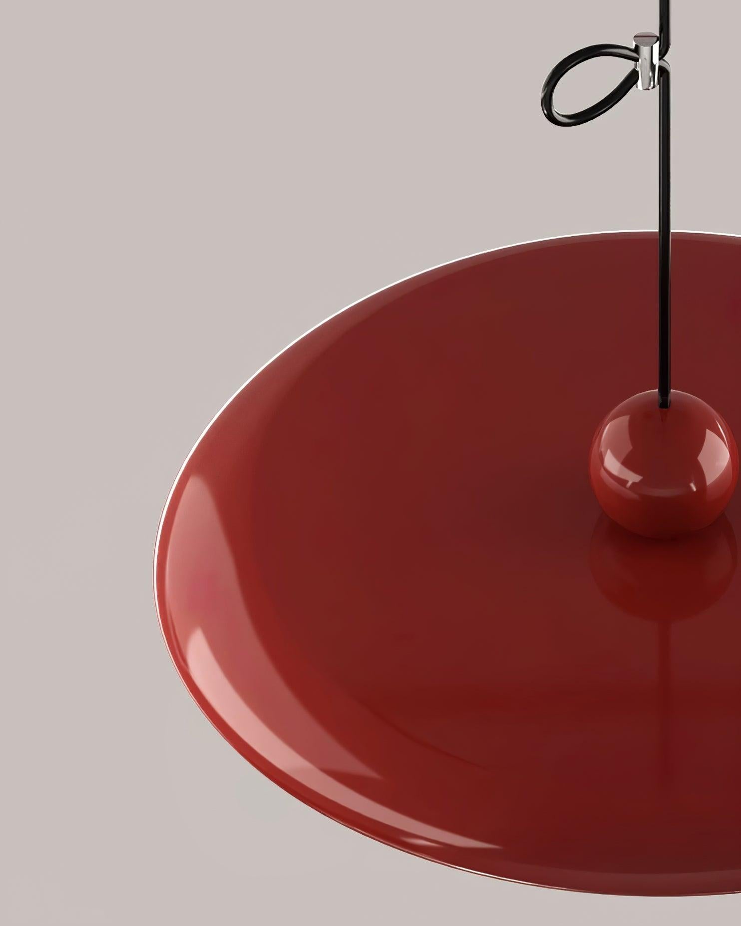 Red glossy acrylic lampshade detail