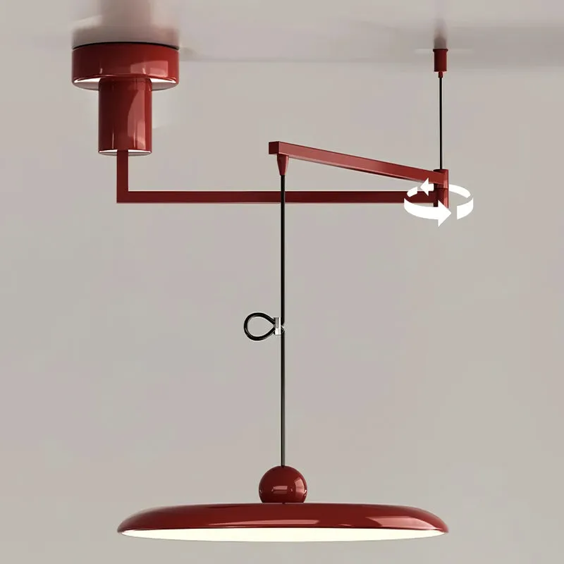 Red adjustable swing arm and cable detail