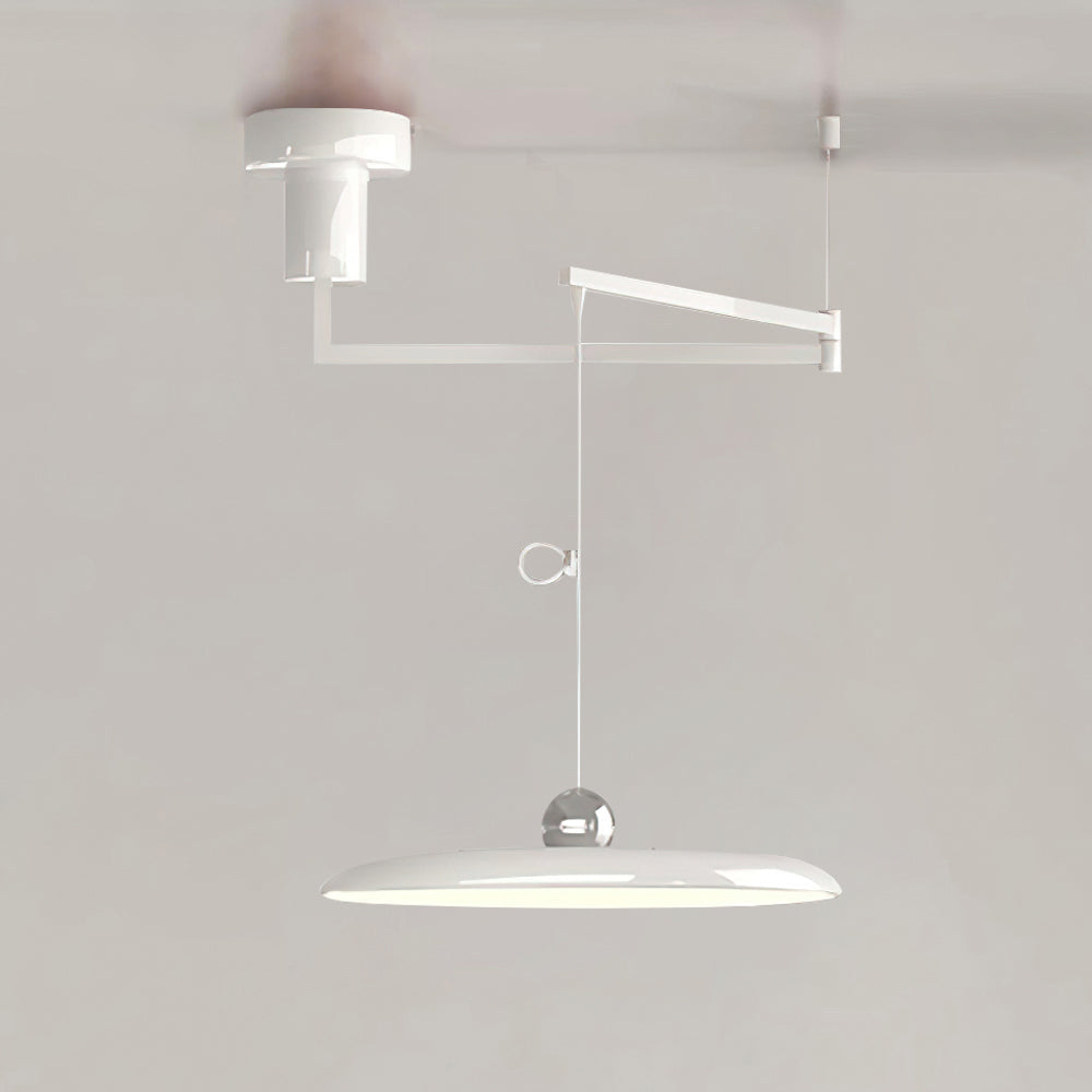 White modern adjustable swing-arm pendant lamp finish