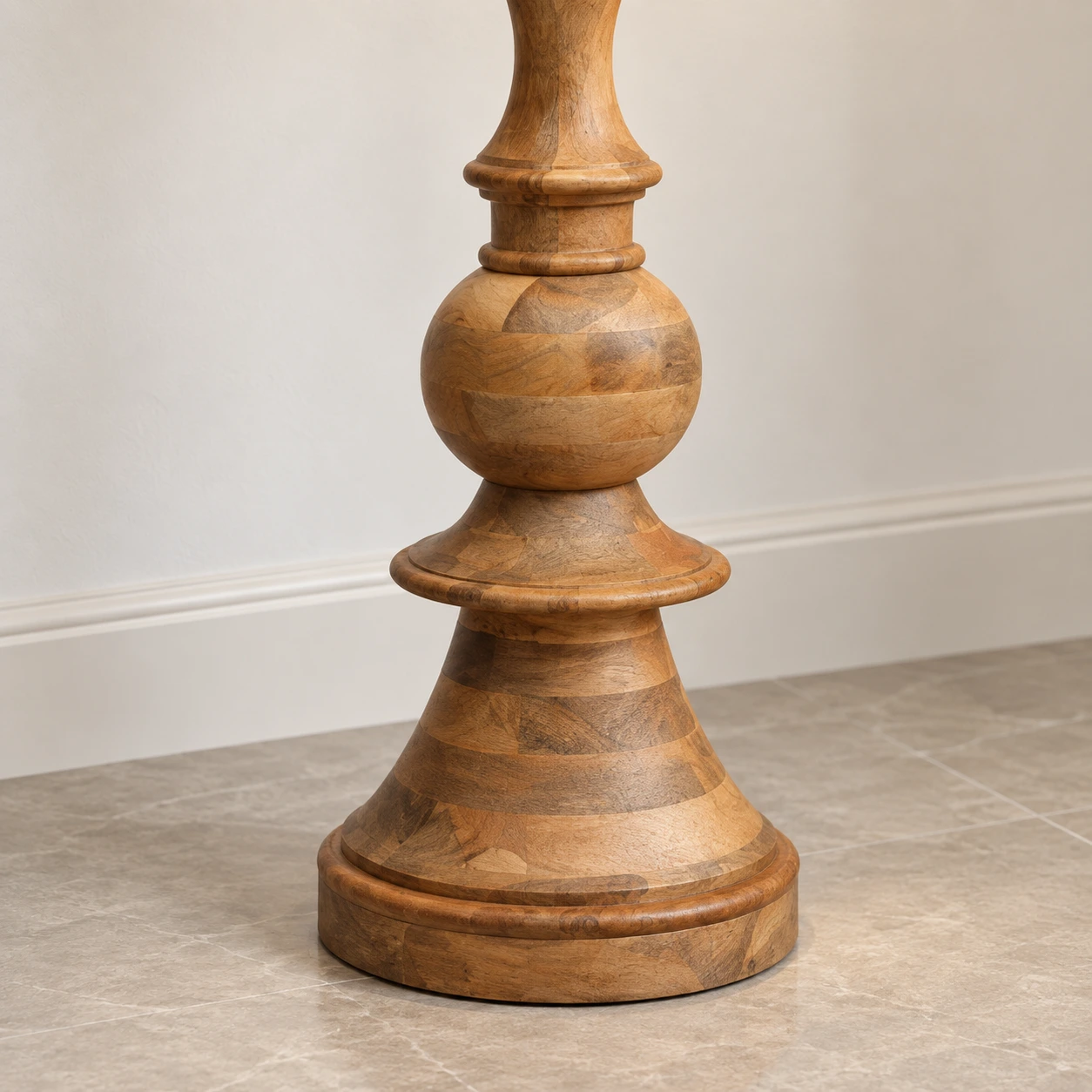 Mara American Rustic Sculpted Wood Floor Lamp — 08 detail base