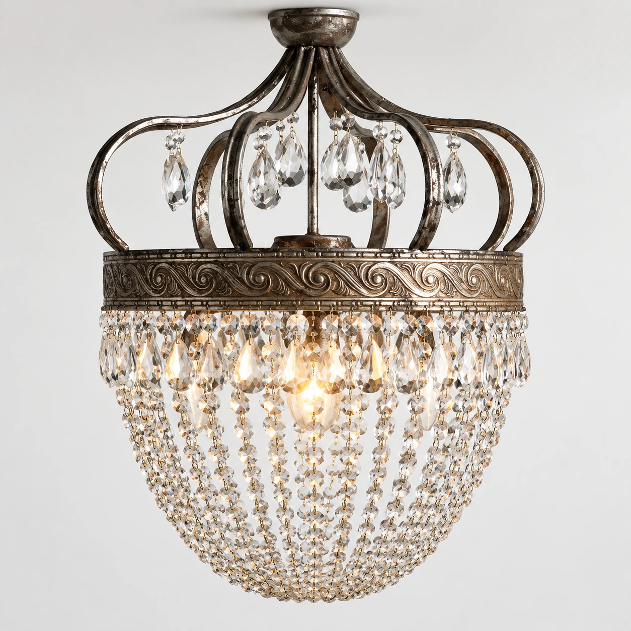 Iris Vintage Crown Iron-and-Crystal Chandelier — 03 identity small
