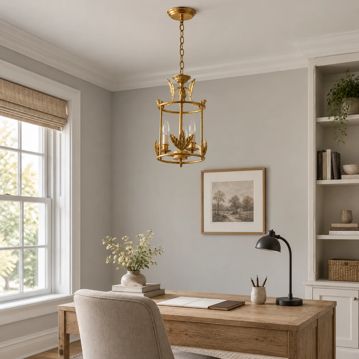 Margot Vintage Cage Iron Chandelier in a residential interior