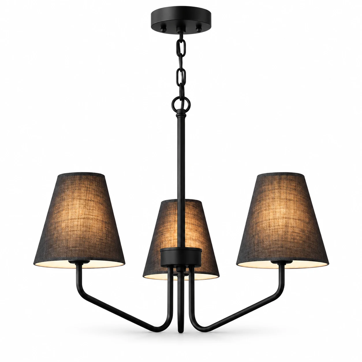 Lucia BDK-012-01 black iron branching chandelier on a white background