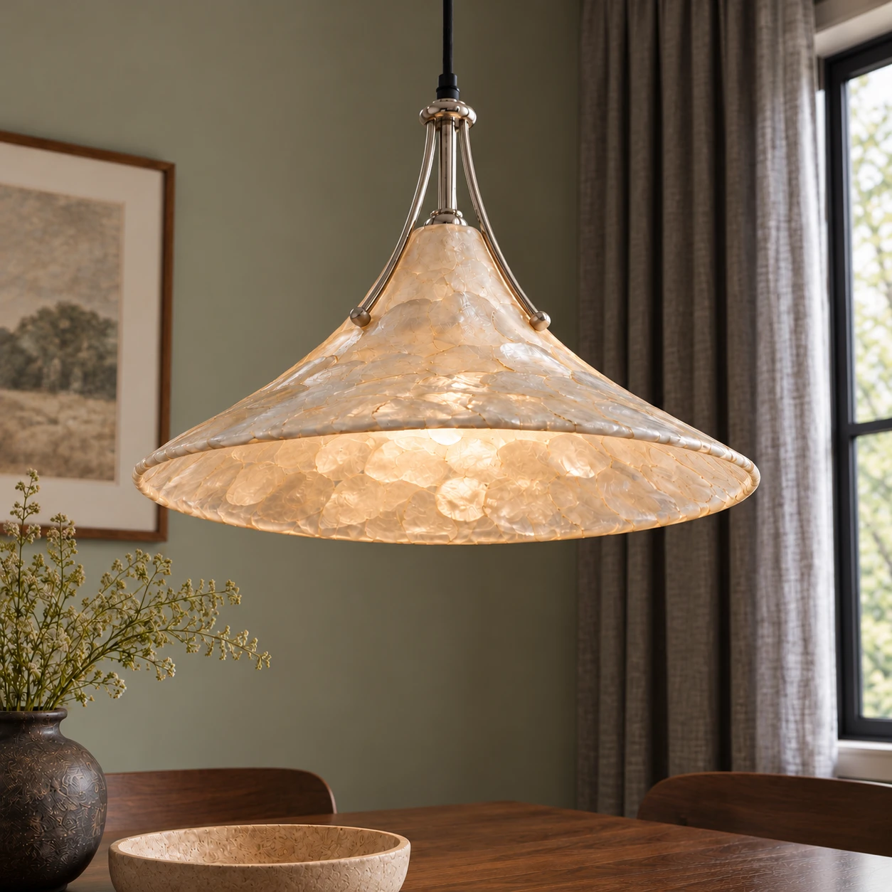 Maeve shell pendant close material view