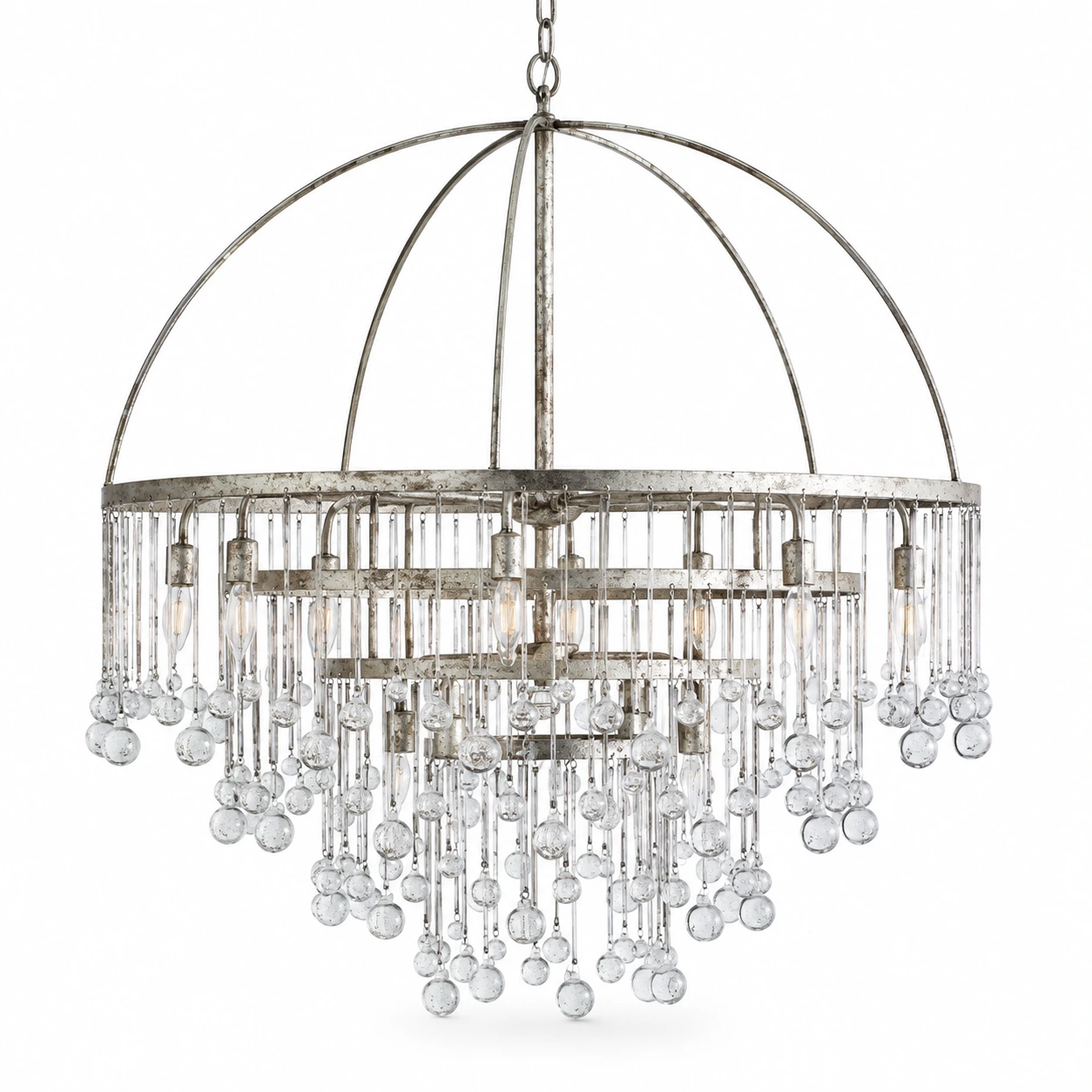 Mara Rustic Crystal Iron Pendant Chandelier — gallery 6