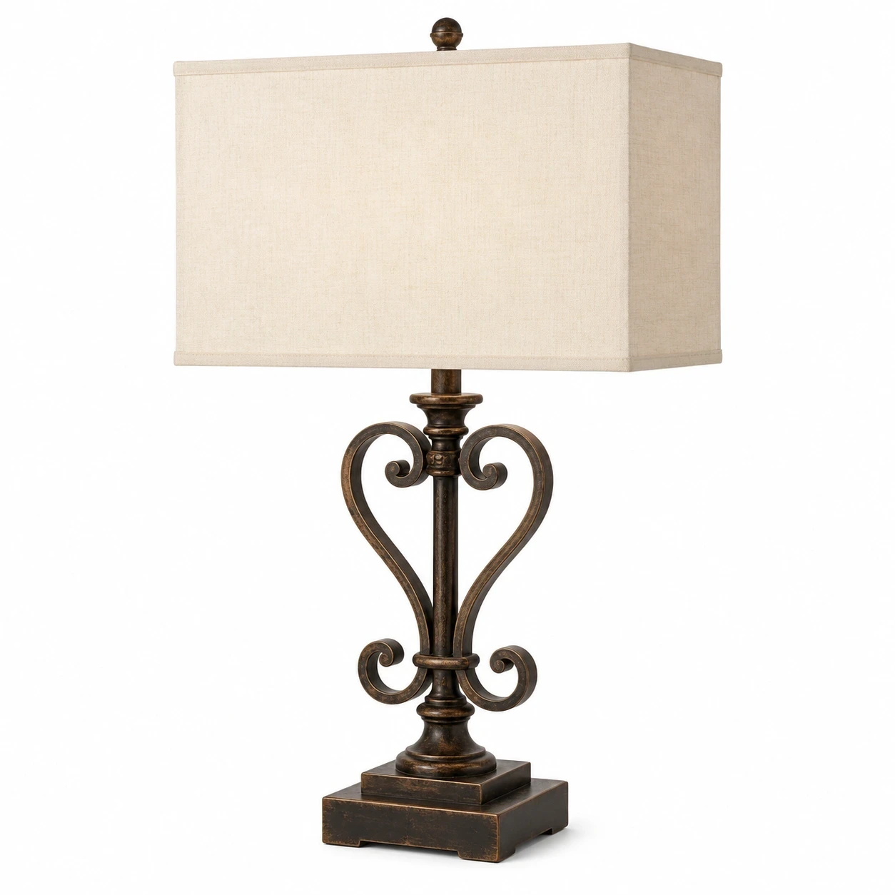 Front three-quarter view of Rothbury ornate table lamp on white background