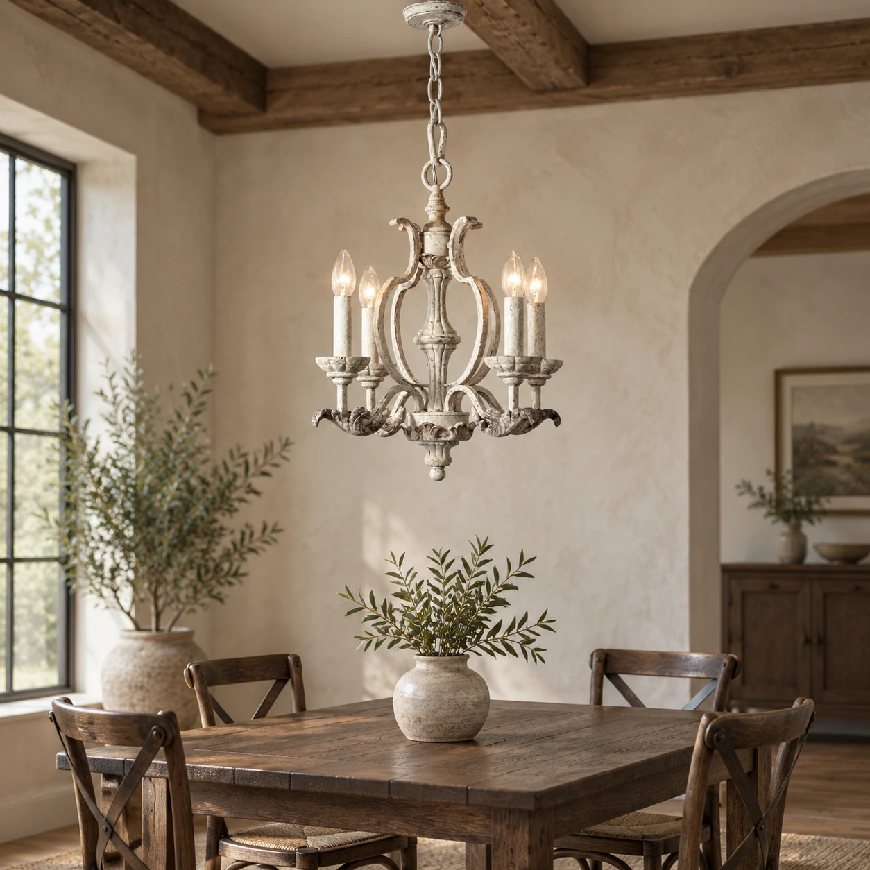 Vintage Distressed Four-Light Chandelier core hero