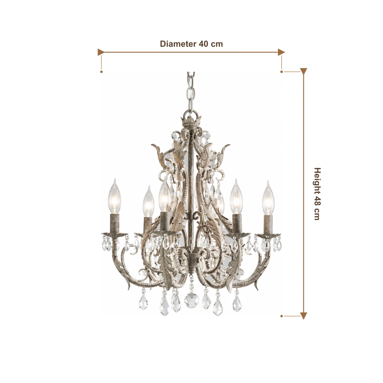 Vintage crystal chandelier gray6 gallery dimension