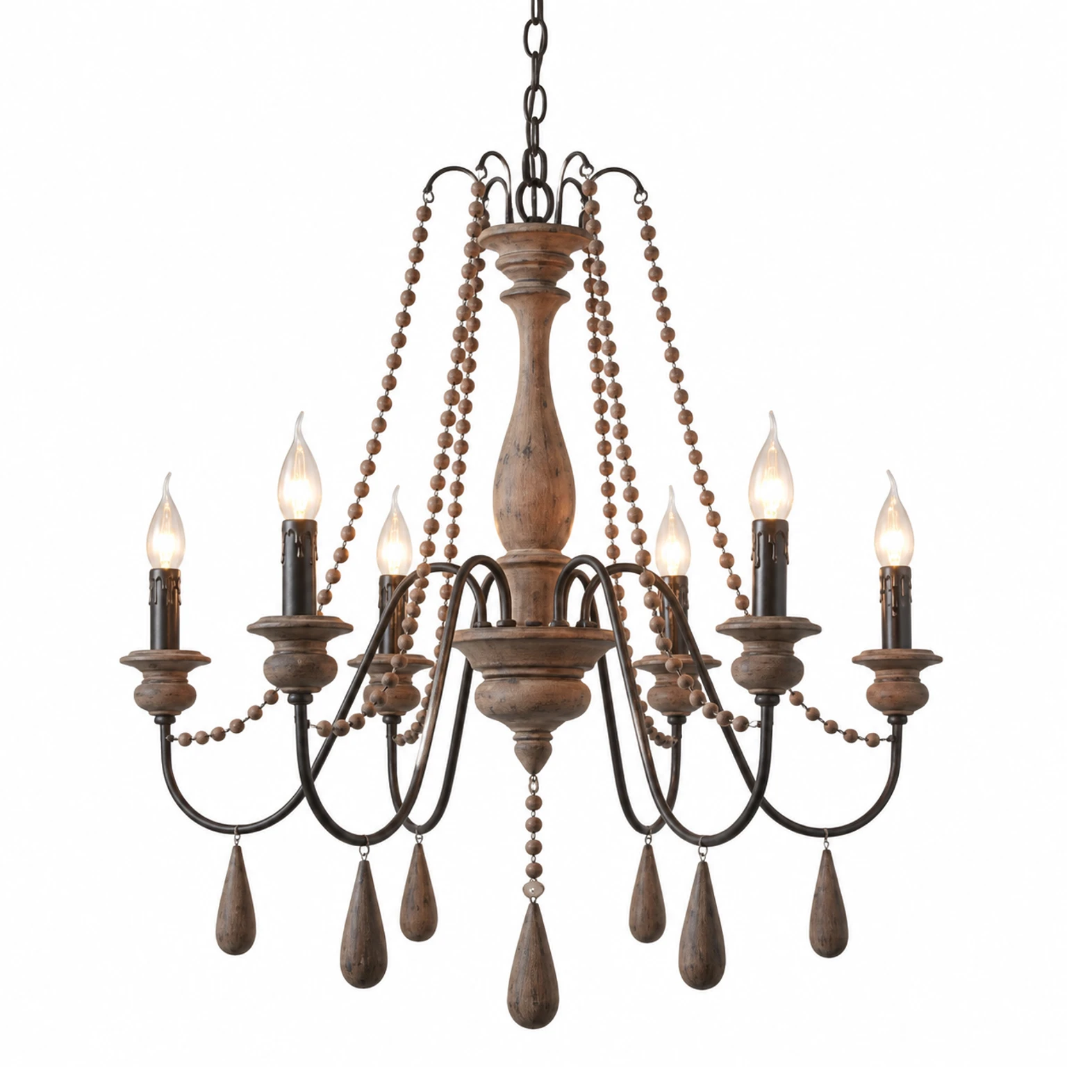 SKU · Distressed Wood 6-Light