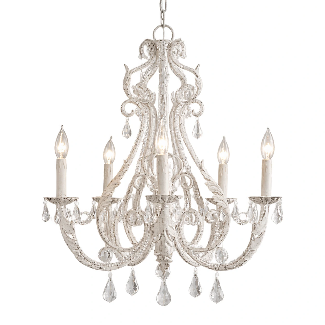 Vintage crystal chandelier white5 sku white background