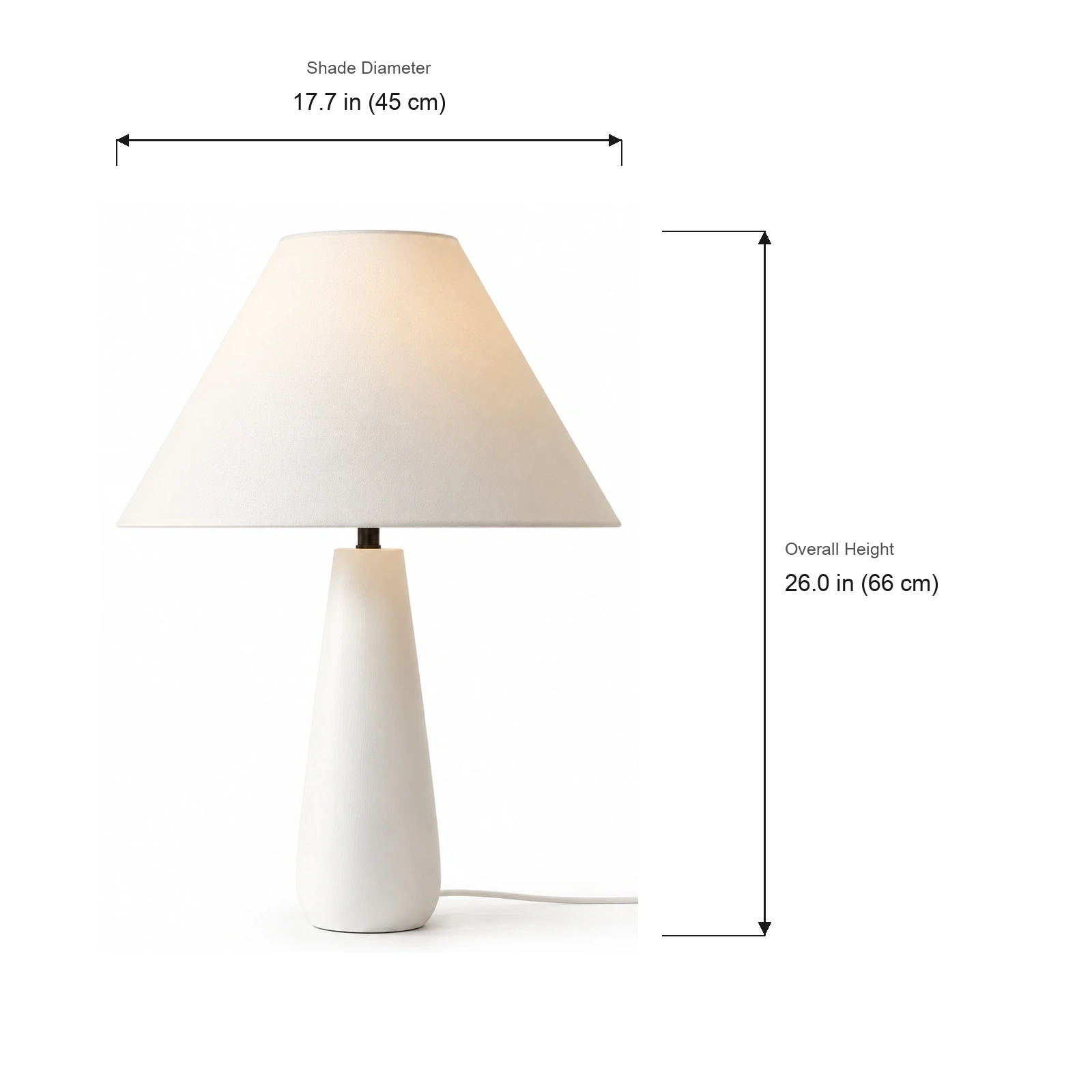 Elena Rustic Tapered Wood Floor and Table Lamp — 12 dimension table