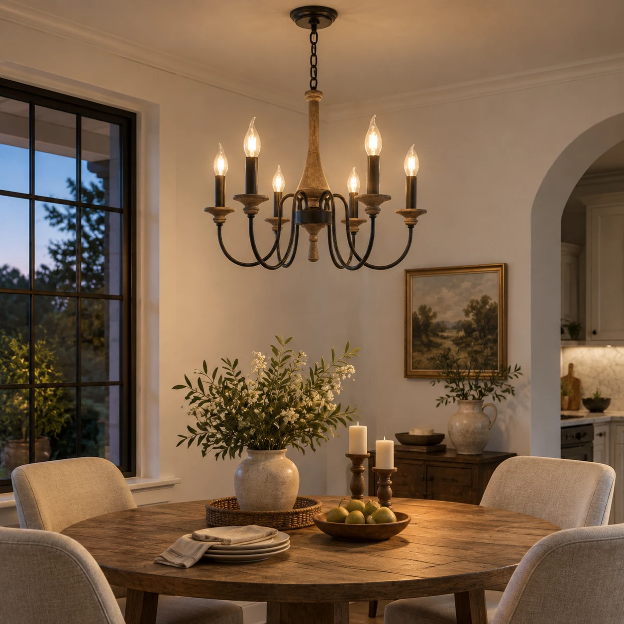 Sophie French Carved Wood Wall Sconce in a residential interior