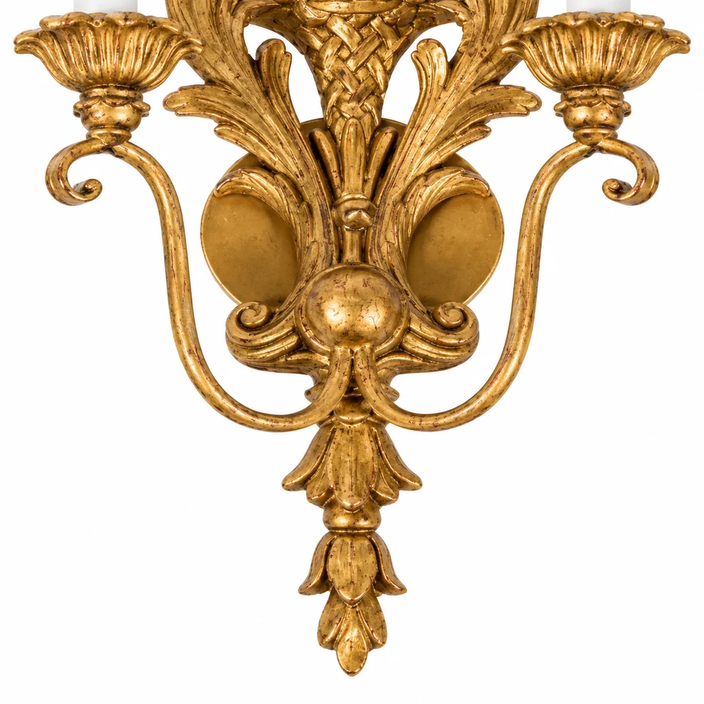 Close detail of the carved lower finial