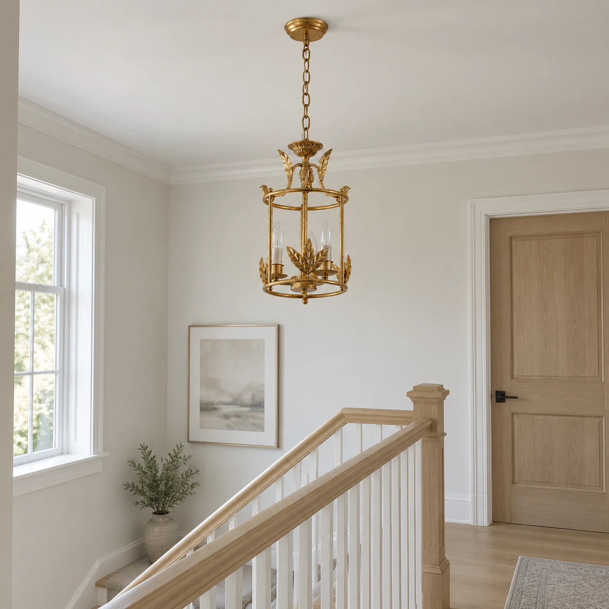 Margot Vintage Cage Iron Chandelier in a residential interior