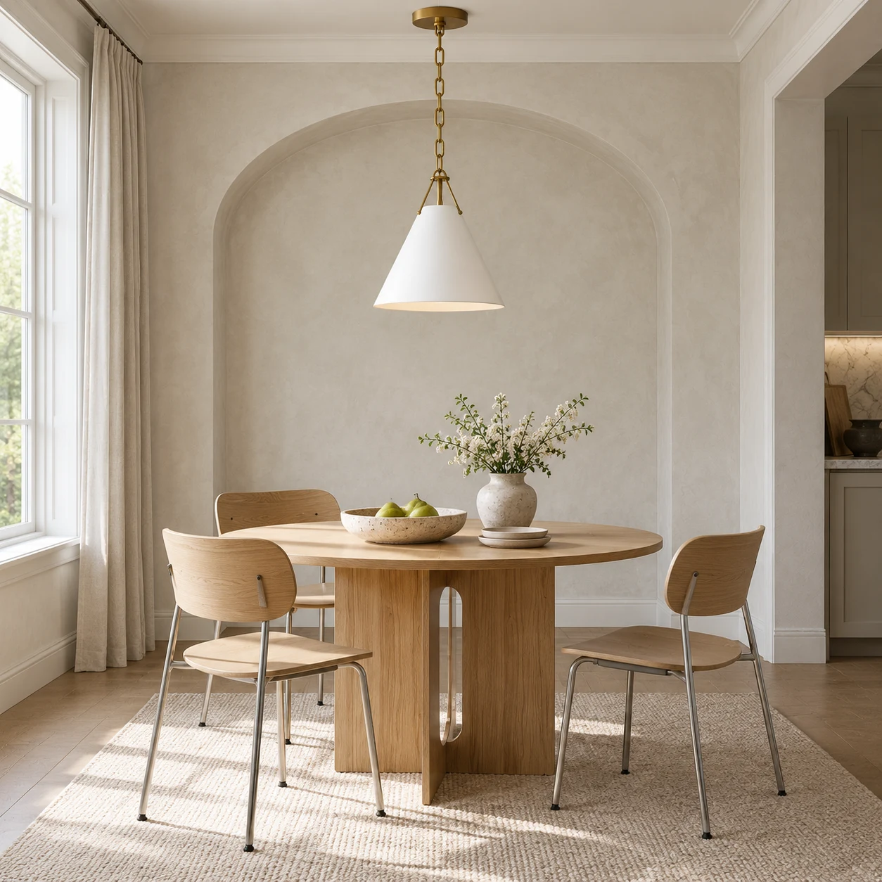 Elodie iron cone pendant light product image BDK-006-scene-05-family-dining