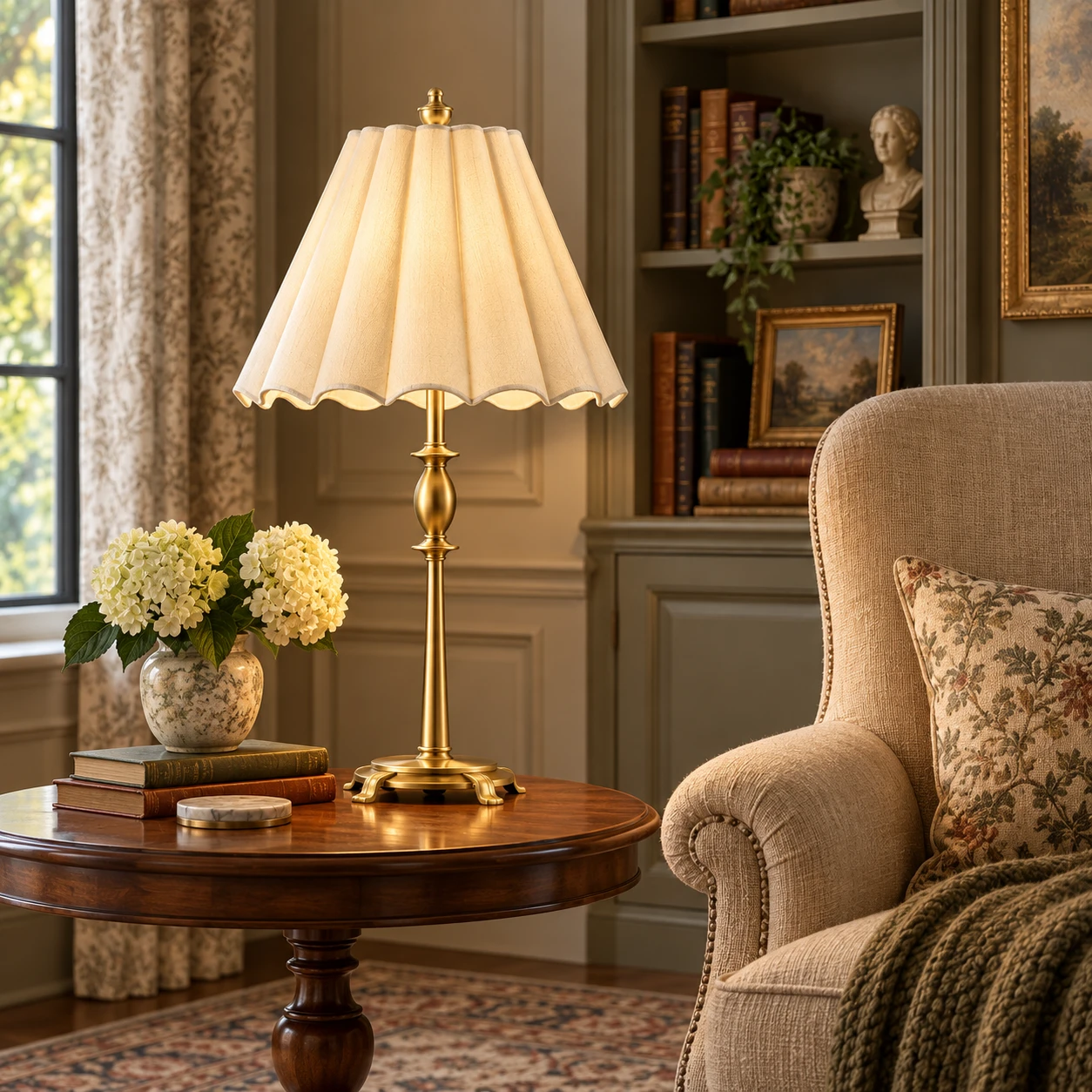 Vera French Decorative Iron Table Lamp in a residential interior