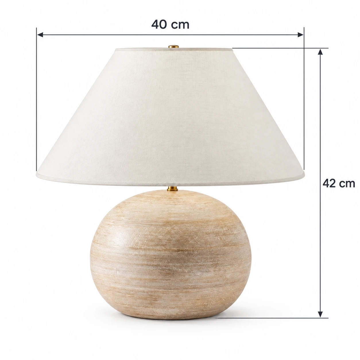 Table lamp dimensions: 40 cm maximum diameter and 42 cm overall height