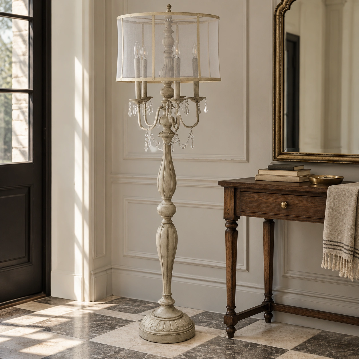 Aurelia traditional floor lamp in an entry hall