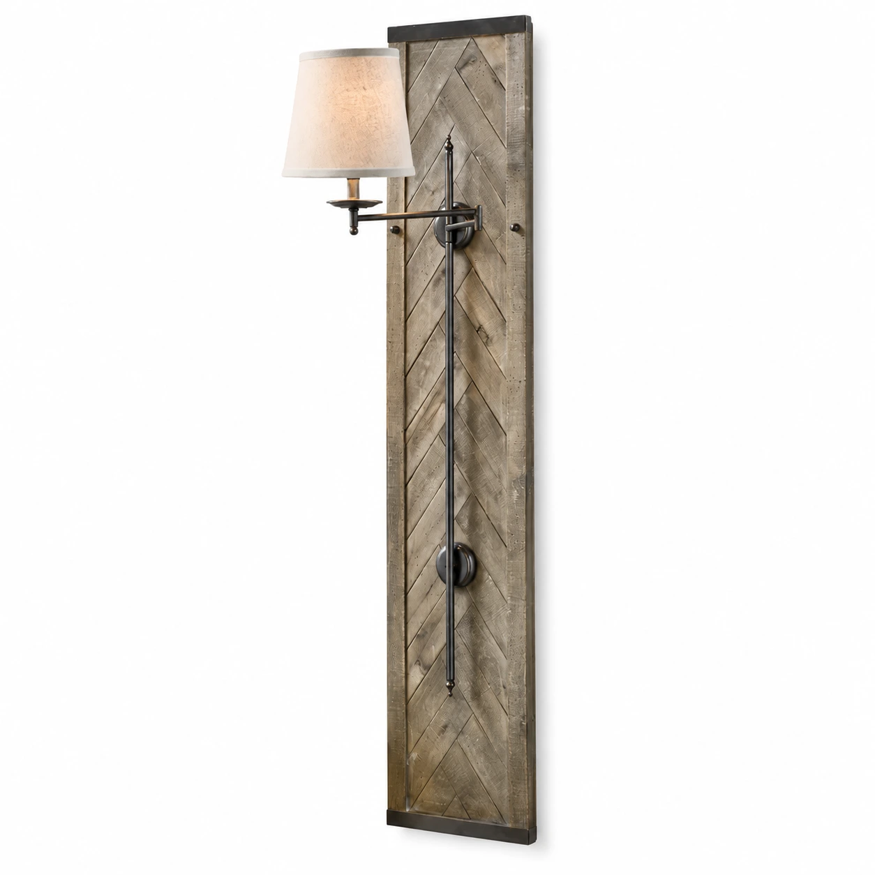 Mara Vintage Chevron Wood Wall Sconce — 03 white identity