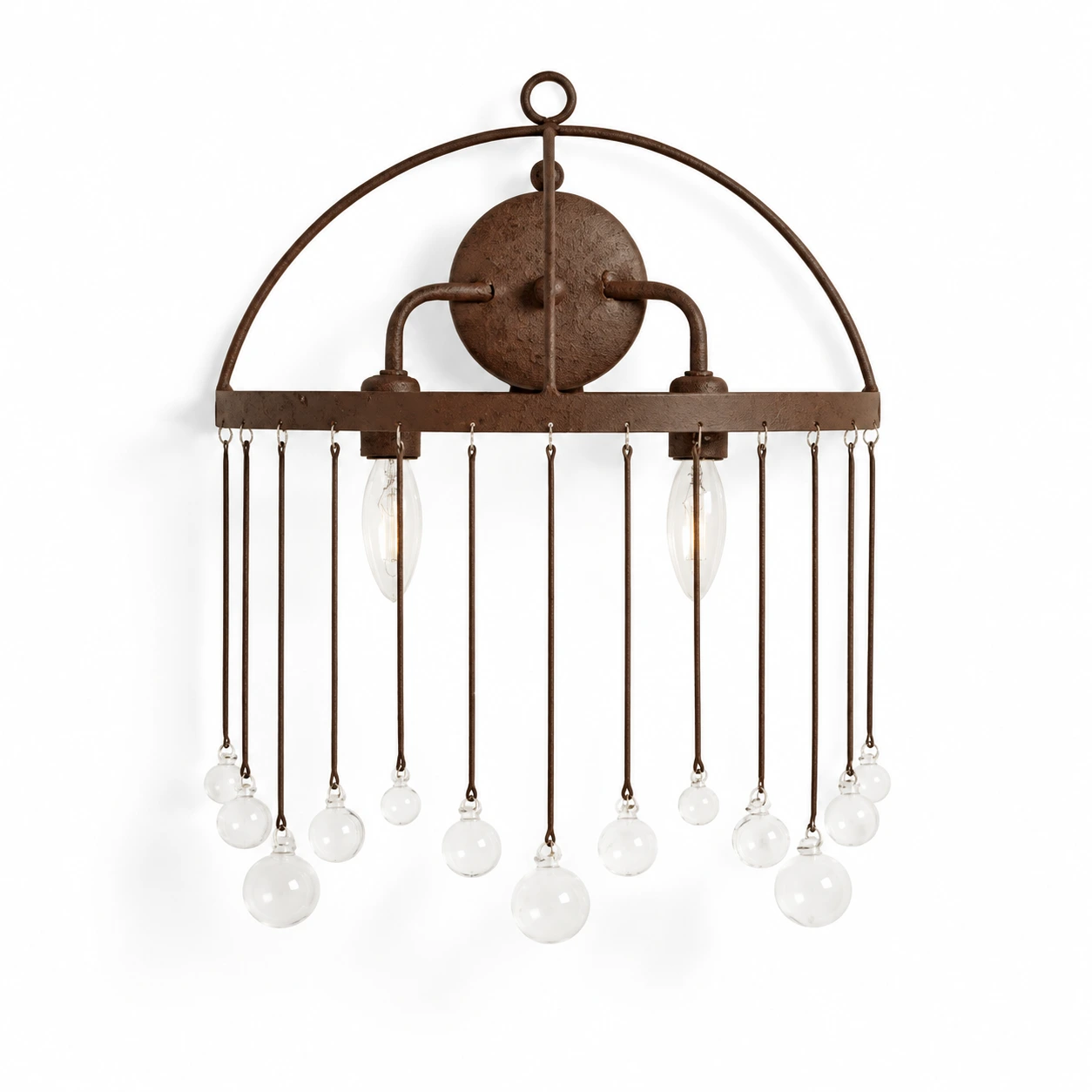 Mara Rustic Crystal Iron Pendant Chandelier — gallery 10