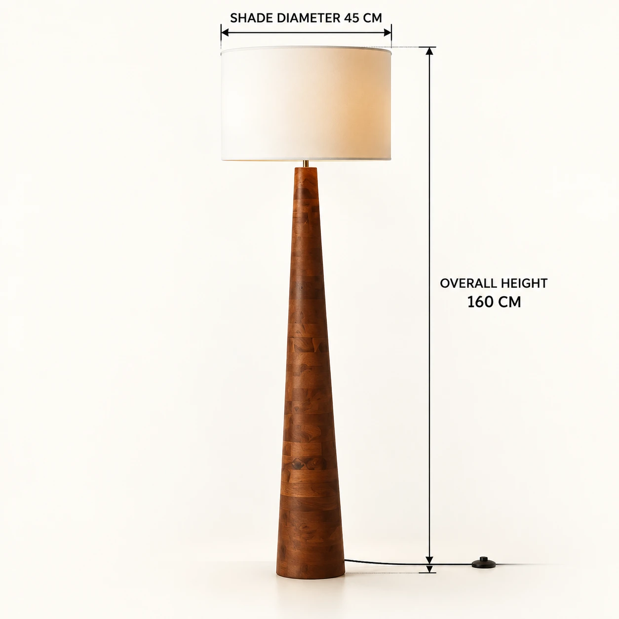 Marlow Rustic Carved Wood Floor Lamp — Verified floor lamp dimensions