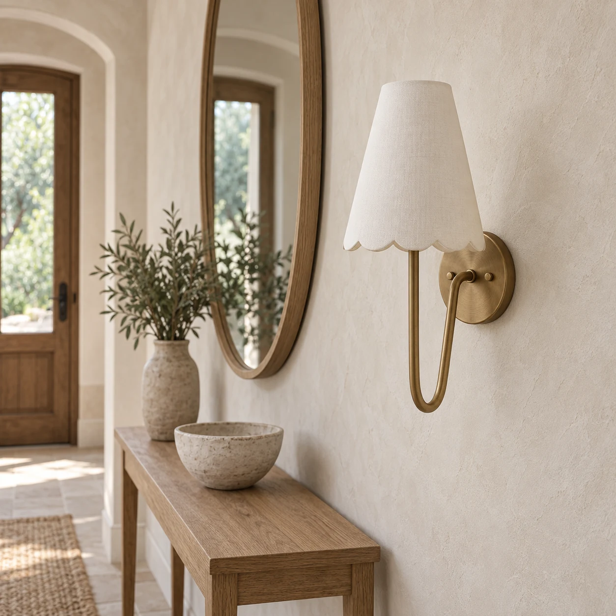 Mabel vintage wall sconce in a entry hall
